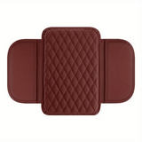 Leather Car Armrest Box Heightening Pad With Side Storage Bag, Car Armrest Box Cushion With Storage Pocket